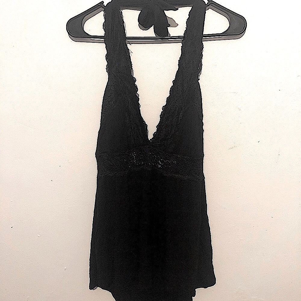 Hips and curves black halter lingerie sz 2X